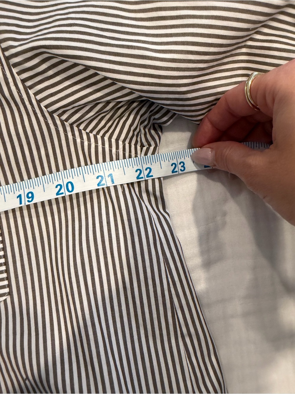 Rag & Bone Striped Button-Up Shirt - White and Brown - Picture 3 of 5